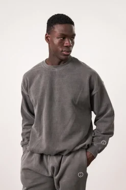 UN:IK Essentials Essentials Vintage Washed Sweater & Jogger Set - Charcoal