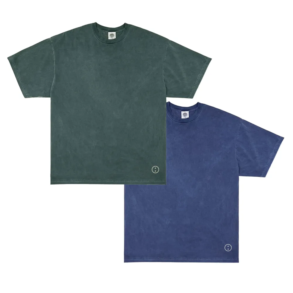 Discounted Bundles Essentials Vintage Washed Tees Twinpack - Forest/Navy