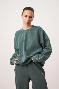 UN:IK Essentials Essentials Vintage Washed Sweater - Forest
