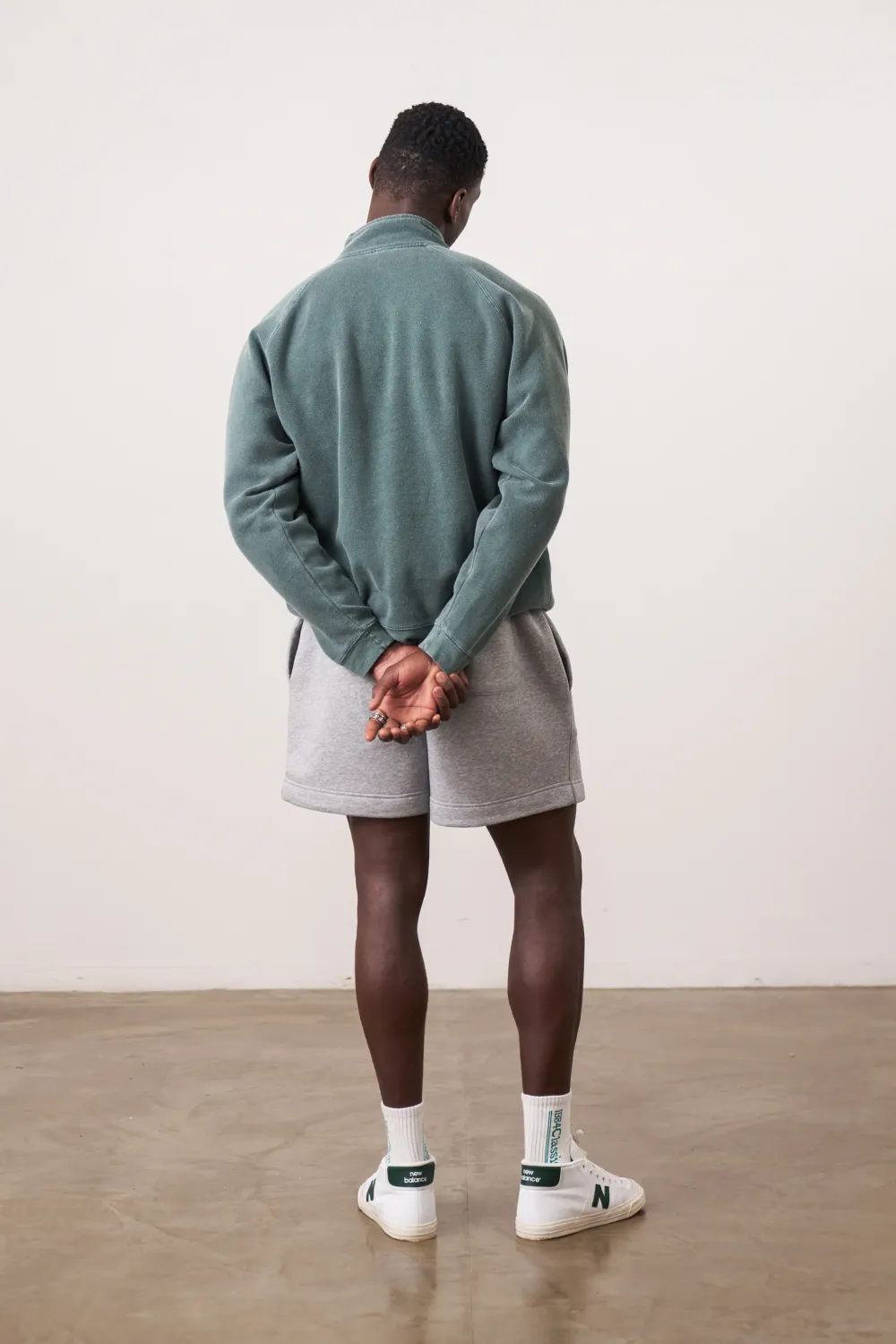 UN:IK Essentials Essentials Vintage Washed 1/4 Zip Sweatshirt - Forest