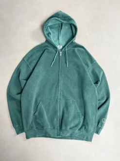 UN:IK Essentials Essentials Vintage Washed Zip-Up Hoodie & Jogger Set - Forest