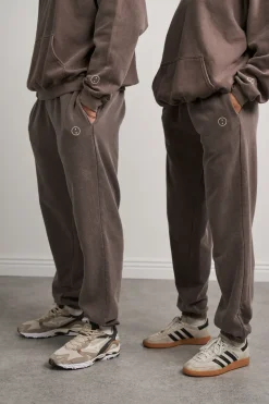 UN:IK Essentials Essentials Vintage Washed 1/4 Zip Sweatshirt & Jogger Set - Cocoa