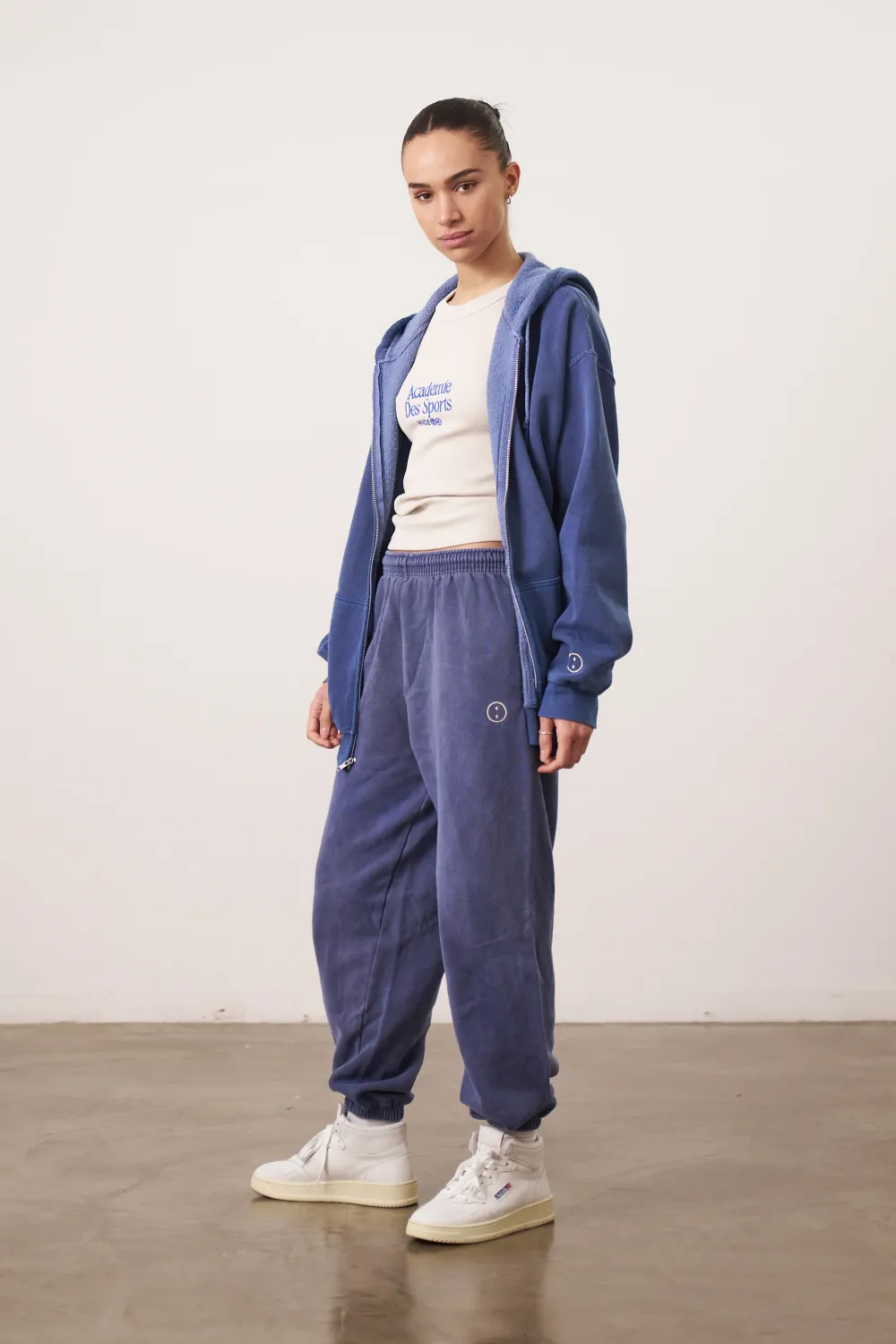 UN:IK Essentials Essentials Vintage Washed Zip Up Hoodie - Navy