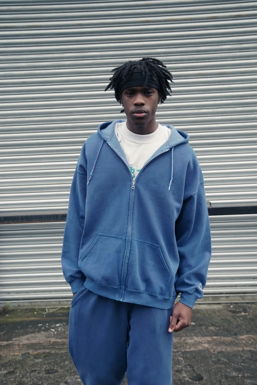 UN:IK Essentials Essentials Vintage Washed Zip Up Hoodie - Navy