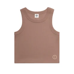 UN:IK Essentials Essentials WMNS Embroidered Crop Rib Tank - Hazy Pink