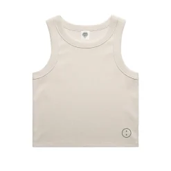 UN:IK Essentials Essentials WMNS Embroidered Crop Rib Tank - Bone