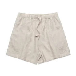 Women FLWRS by Chloe Hayward FLWRS Embroidered Linen Shorts - Natural