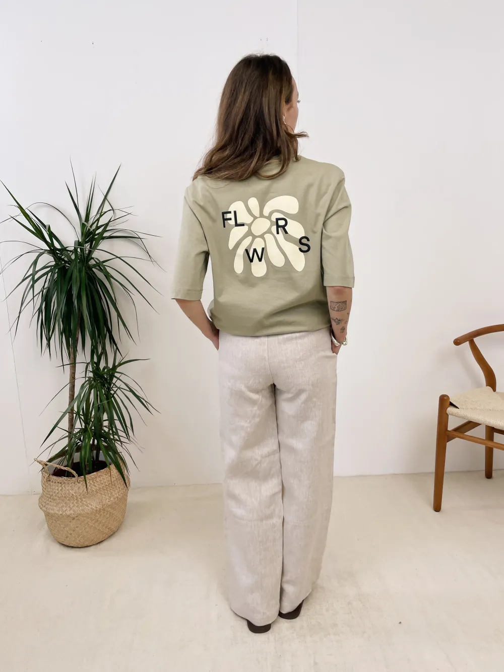 Women FLWRS by Chloe Hayward FLWRS Embroidered Linen Trousers - Natural