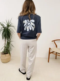 FLWRS by Chloe Hayward FLWRS Organic Boxy Tee - Ink Navy