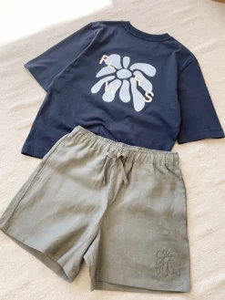 FLWRS by Chloe Hayward FLWRS Organic Boxy Tee - Ink Navy