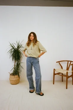 FLWRS by Chloe Hayward FLWRS Organic Boxy Tee - Sage