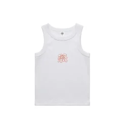 FLWRS by Chloe Hayward FLWRS Organic Embroidered Rib Tank - White
