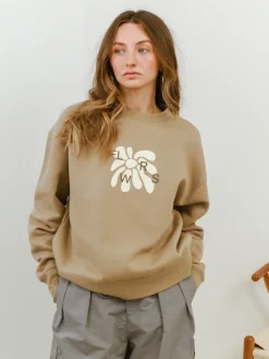 Women FLWRS by Chloe Hayward FLWRS Relaxed Crew Neck Sweater - Sand