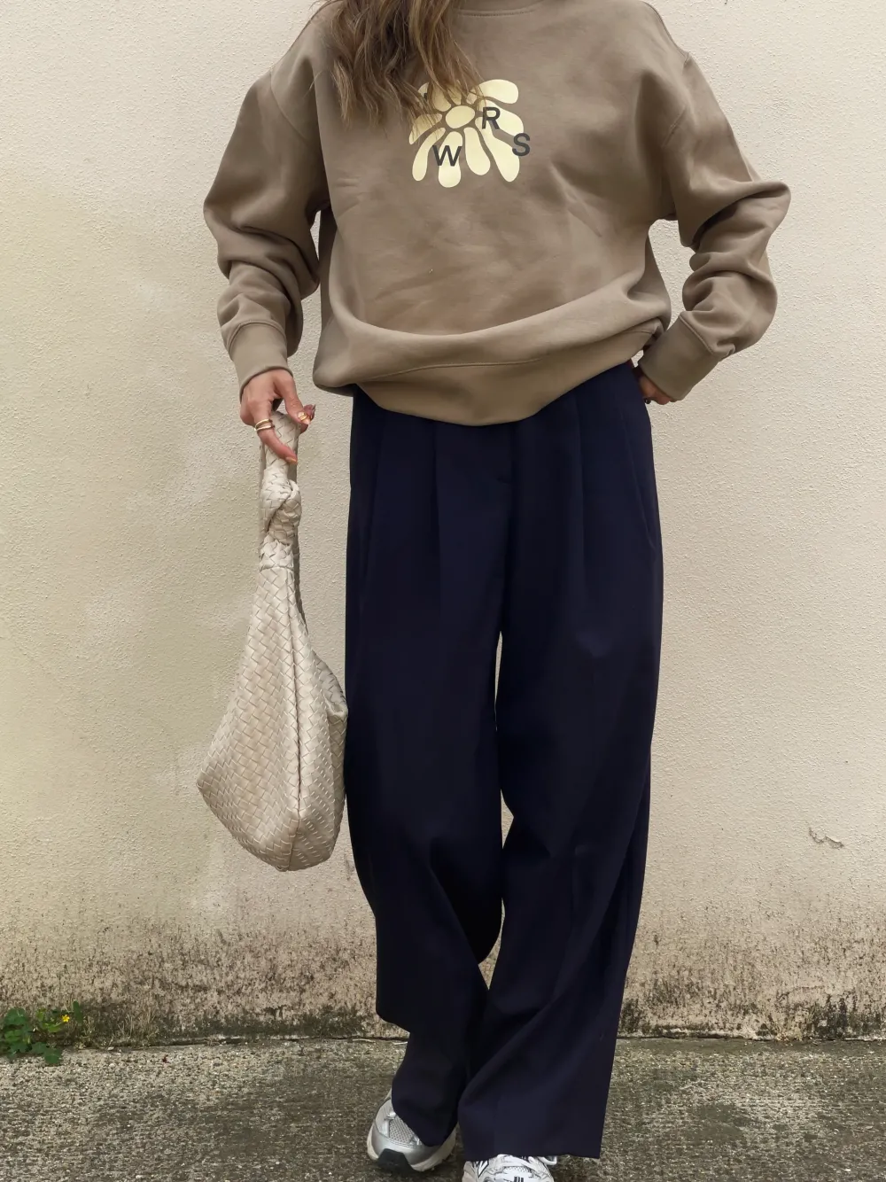 Women FLWRS by Chloe Hayward FLWRS Relaxed Crew Neck Sweater - Sand