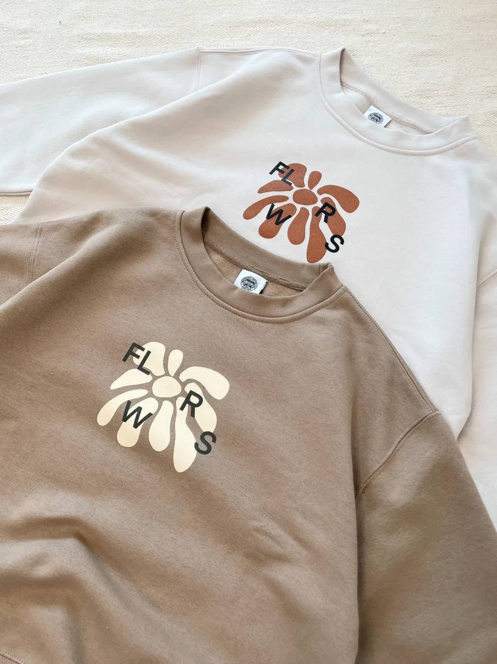 Women FLWRS by Chloe Hayward FLWRS Relaxed Crew Neck Sweater - Sand