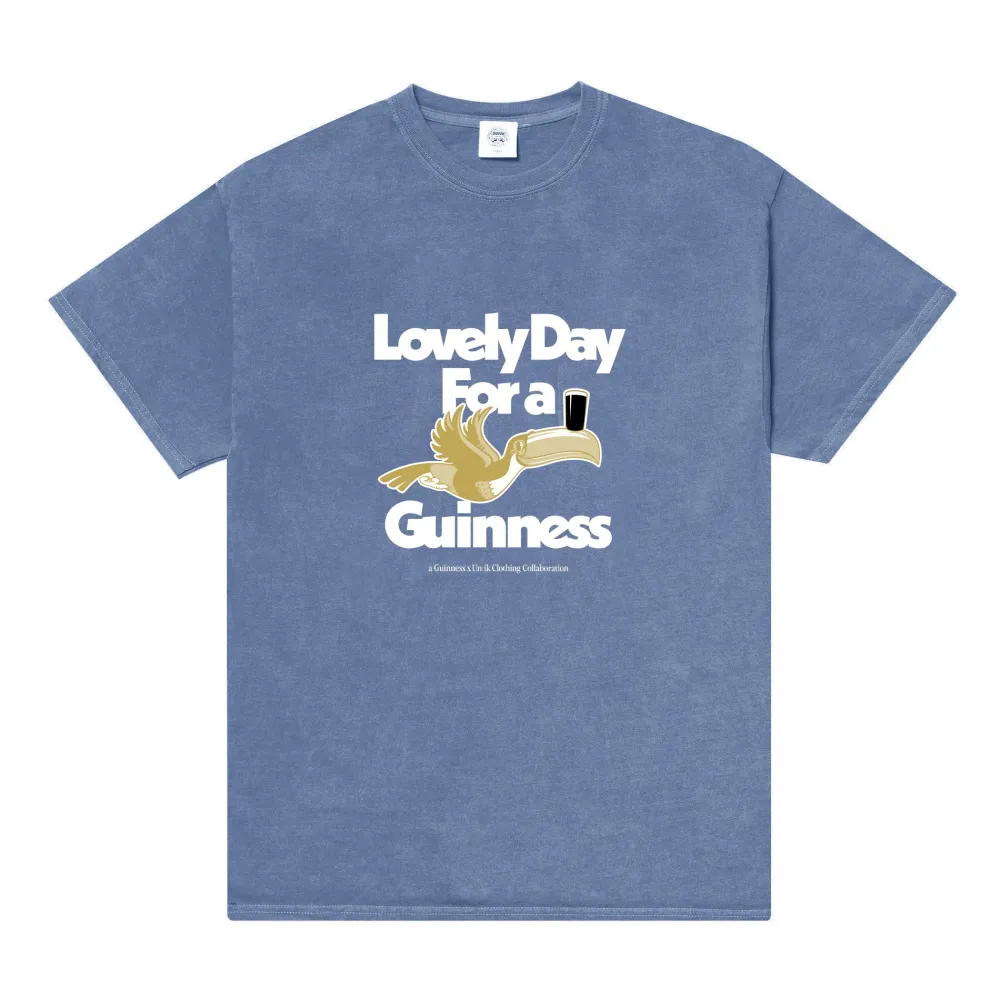 Guinness x UN:IK 'Lovely Day' Vintage Washed Tee - Blue