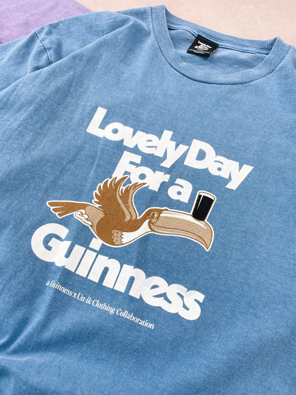 Guinness x UN:IK 'Lovely Day' Vintage Washed Tee - Blue