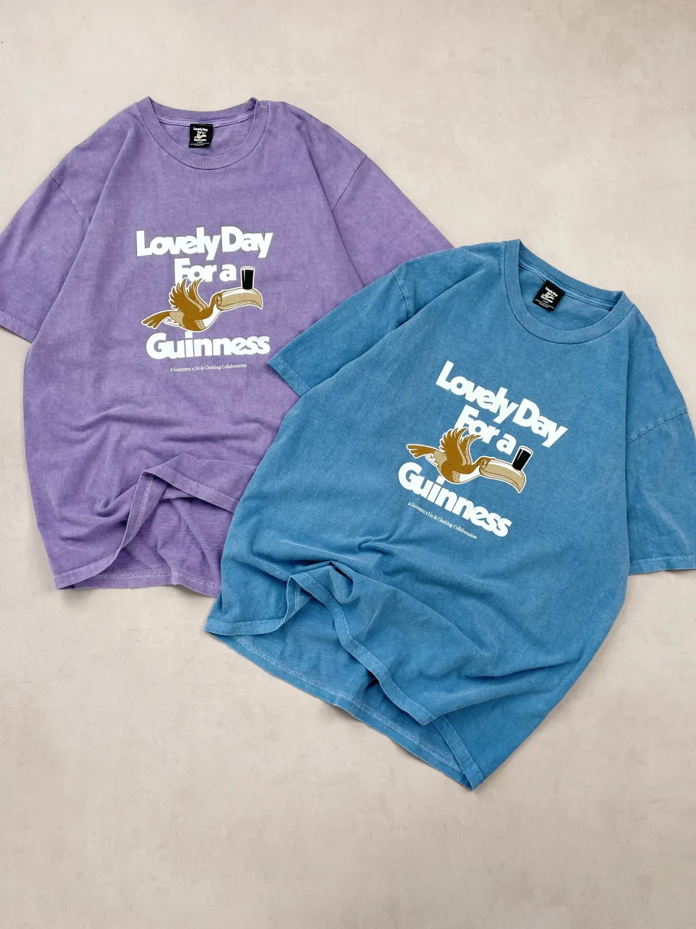 Guinness x UN:IK 'Lovely Day' Vintage Washed Tee - Blue