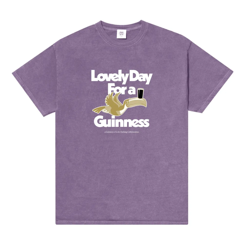 Guinness x UN:IK 'Lovely Day' Vintage Washed Tee - Purple