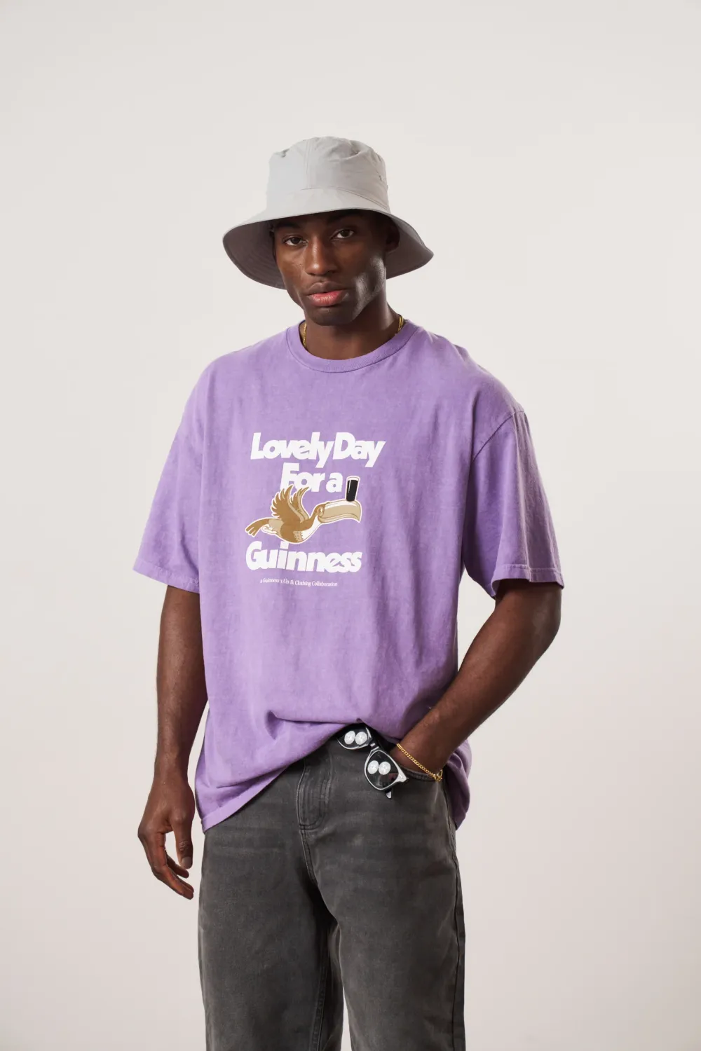 Guinness x UN:IK 'Lovely Day' Vintage Washed Tee - Purple