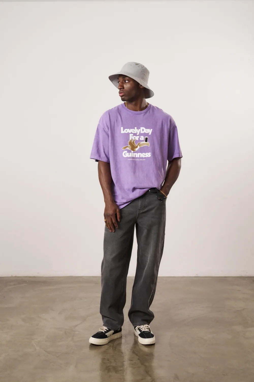 Guinness x UN:IK 'Lovely Day' Vintage Washed Tee - Purple