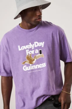 Guinness x UN:IK 'Lovely Day' Vintage Washed Tee - Purple