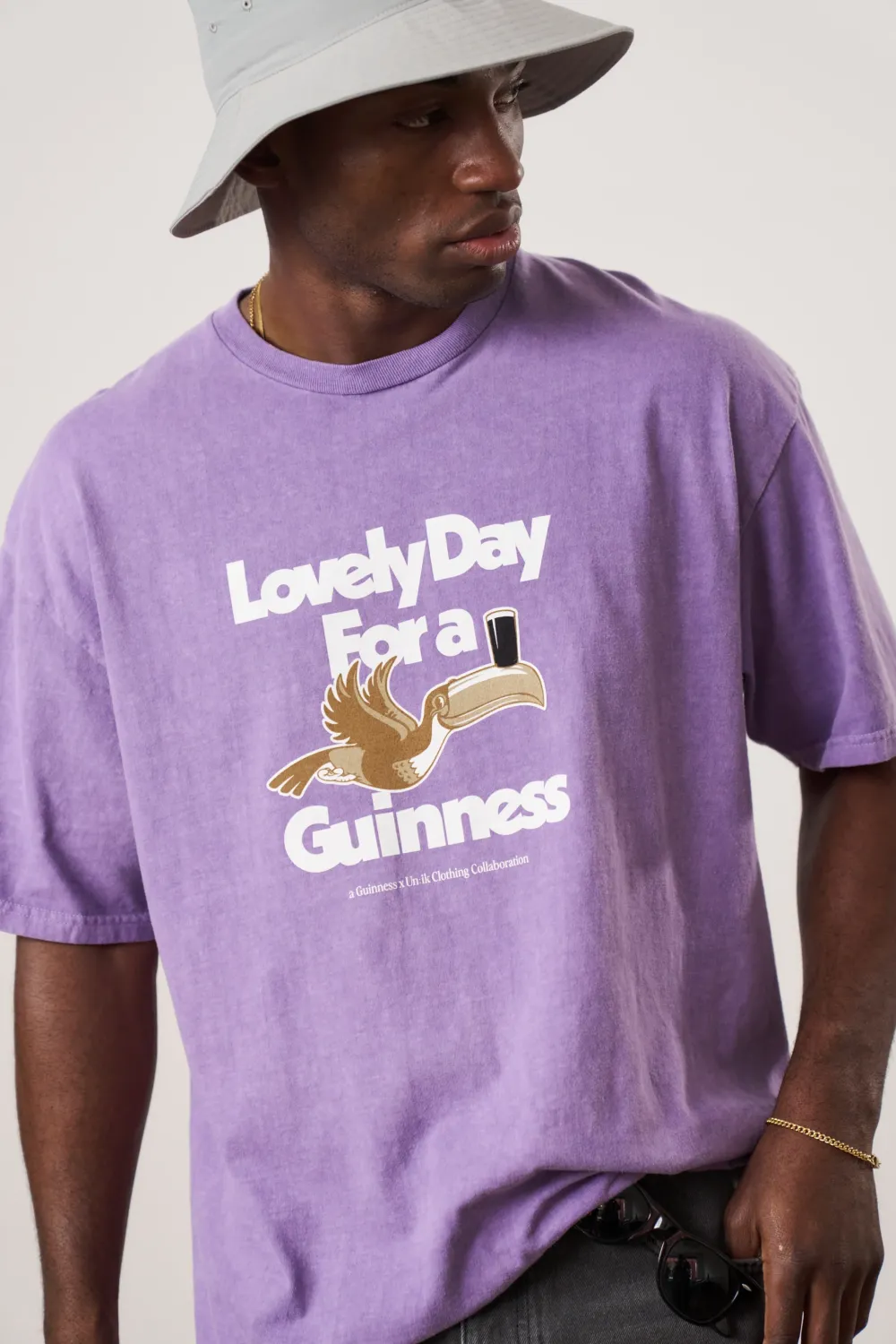 Guinness x UN:IK 'Lovely Day' Vintage Washed Tee - Purple