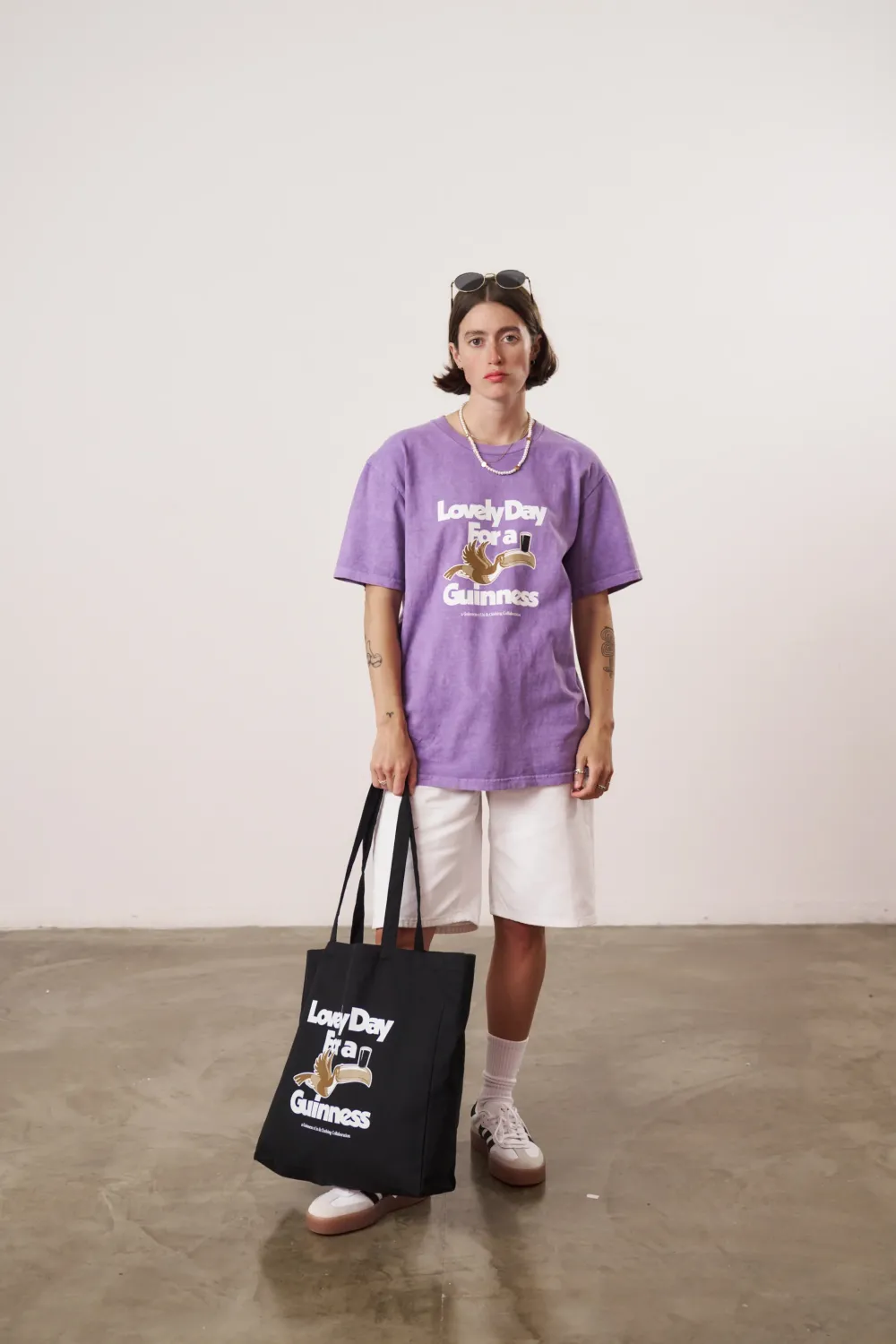 Guinness x UN:IK 'Lovely Day' Vintage Washed Tee - Purple