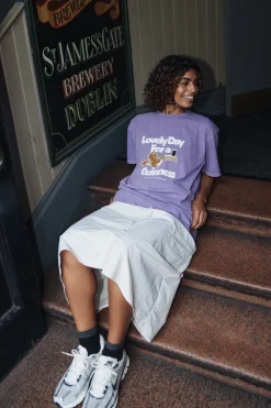 Guinness x UN:IK 'Lovely Day' Vintage Washed Tee - Purple