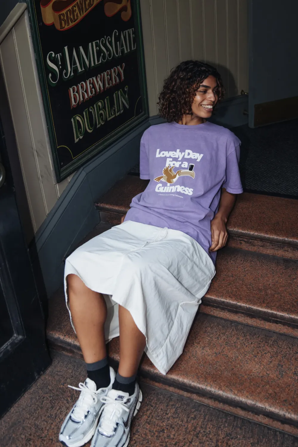 Guinness x UN:IK 'Lovely Day' Vintage Washed Tee - Purple