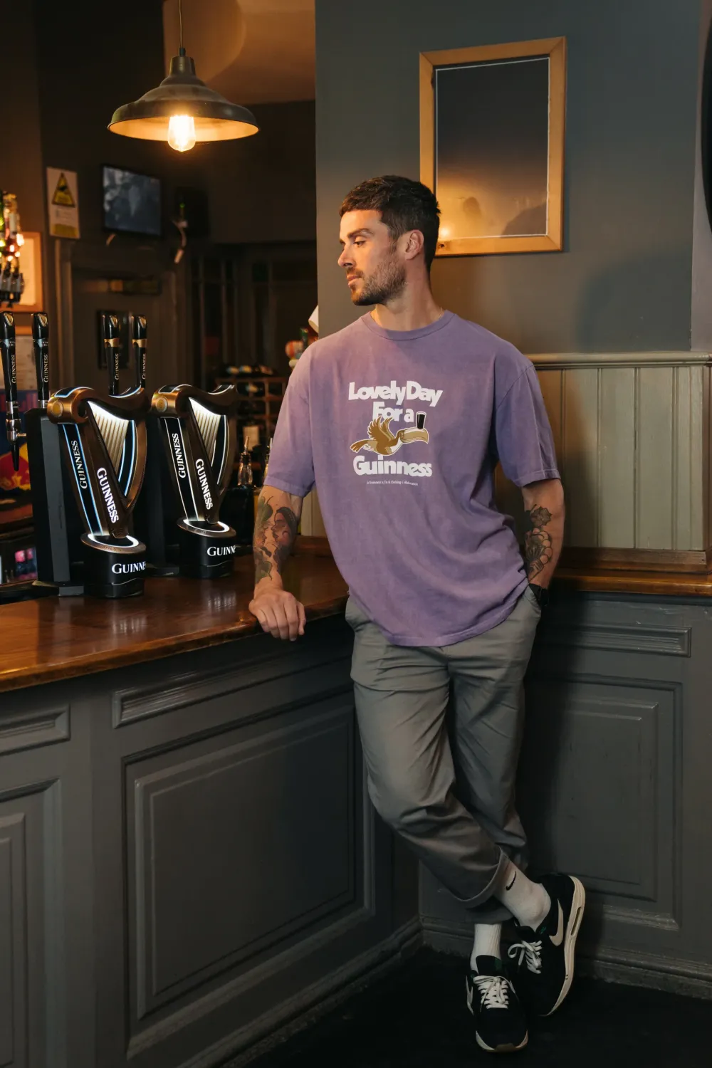 Guinness x UN:IK 'Lovely Day' Vintage Washed Tee - Purple
