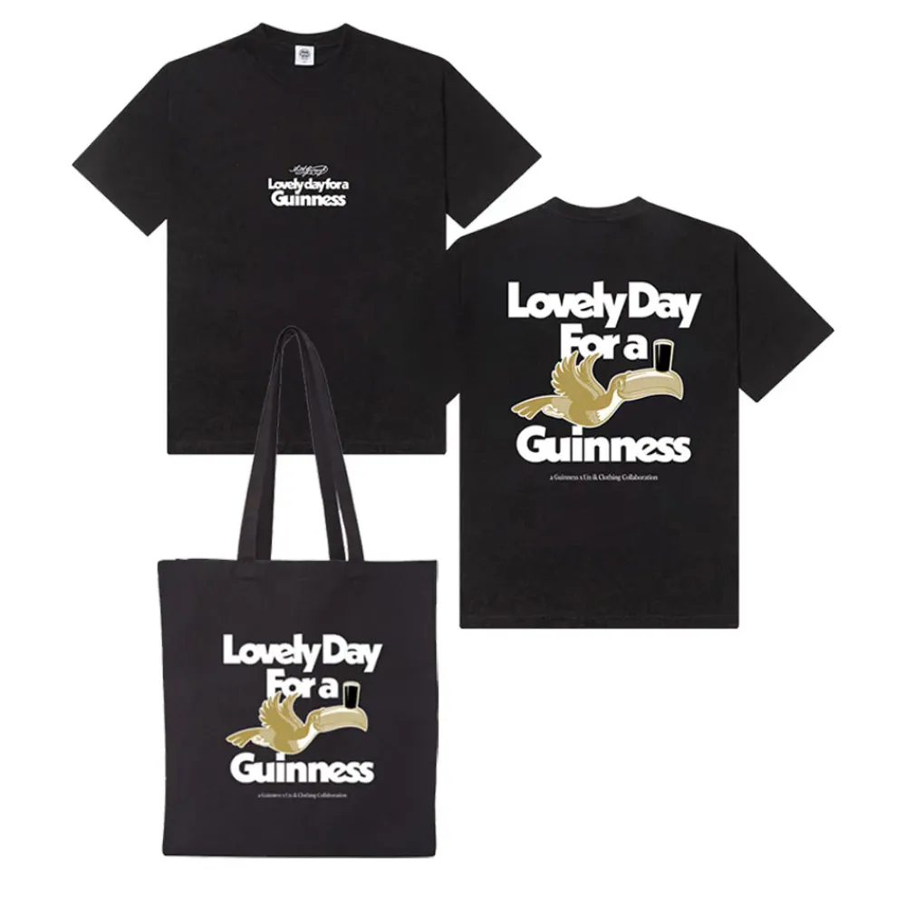 Guinness x UN:IK 'Lovely Day' Tee & Tote Bag Bundle - Black