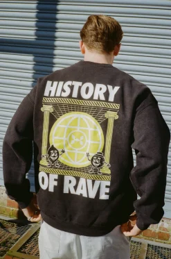History Of Rave 'Colosseum' Acid Wash Sweater - Black