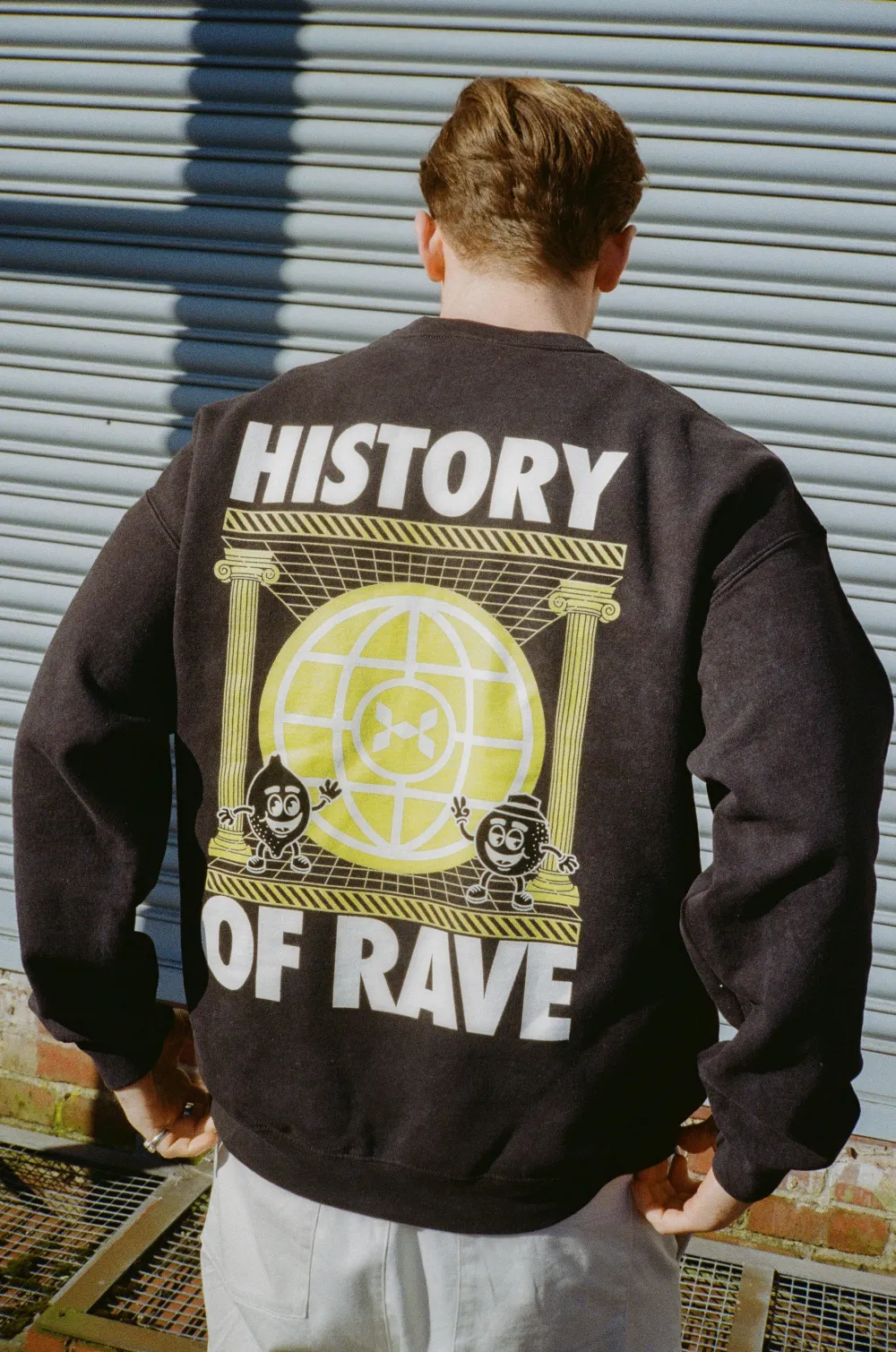 History Of Rave 'Colosseum' Acid Wash Sweater - Black