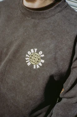 History Of Rave 'Colosseum' Acid Wash Sweater - Black