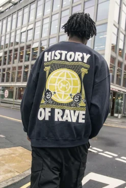 History Of Rave 'Colosseum' Acid Wash Sweater - Black