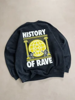 History Of Rave 'Colosseum' Acid Wash Sweater - Black