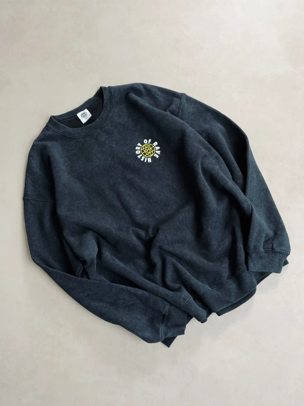 History Of Rave 'Colosseum' Acid Wash Sweater - Black
