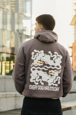 KBar Design KBAR X UN:IK 'Every Dog Has Its Day' Vintage Washed Hoodie - Cocoa