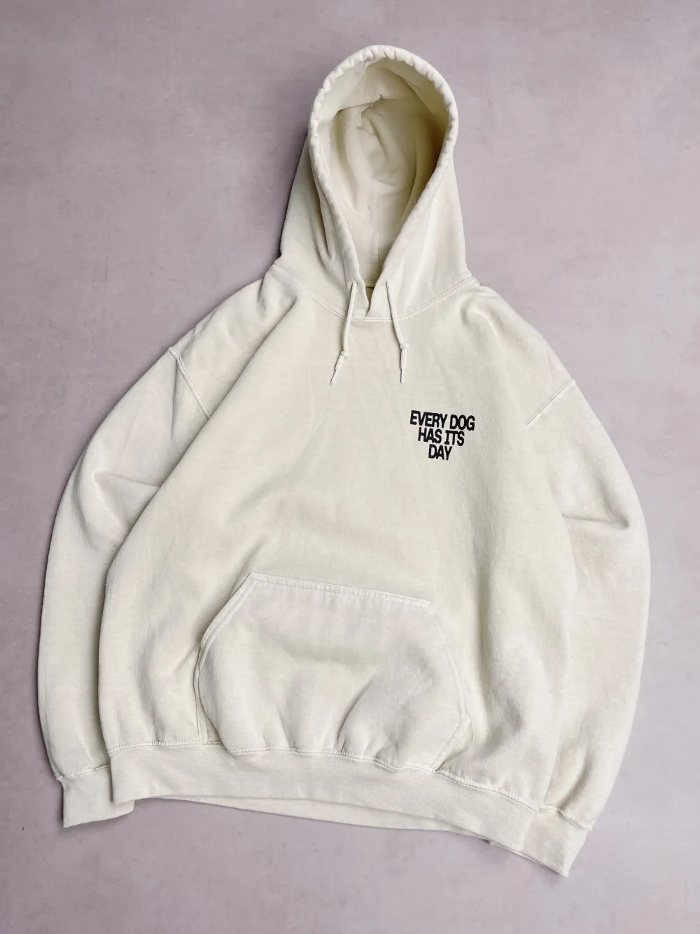 KBar Design KBAR X UN:IK 'Every Dog Has Its Day' Vintage Washed Hoodie - Ivory