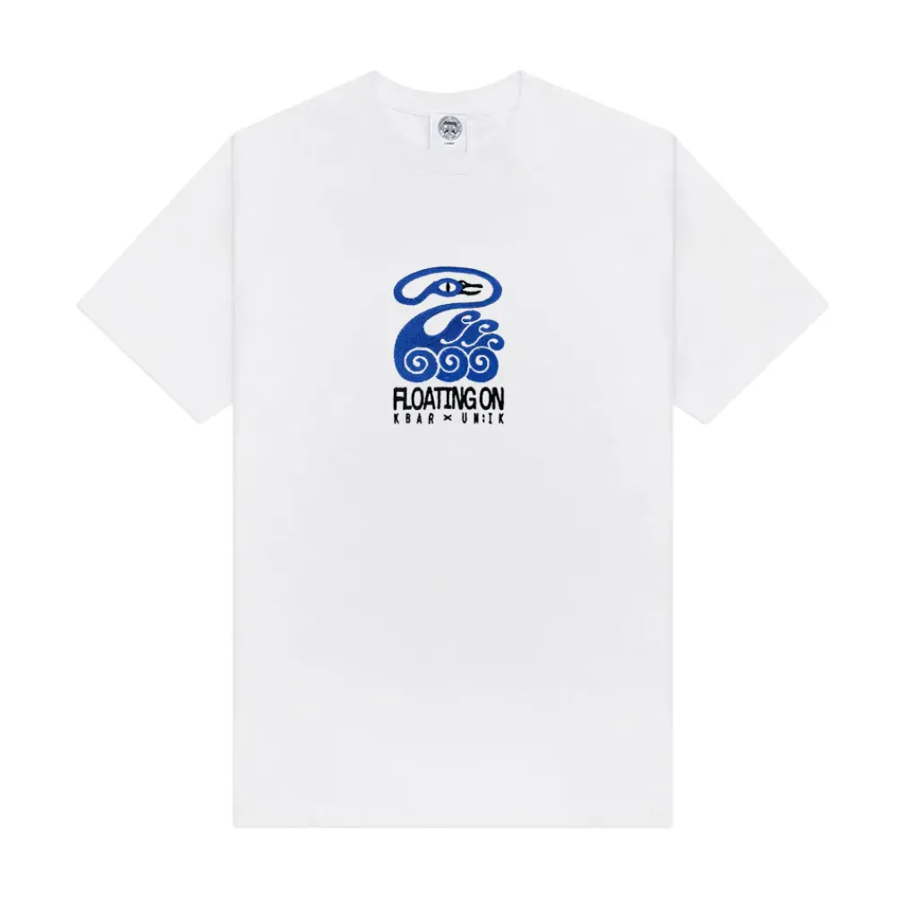 KBar Design KBAR X UN:IK 'Floating On' Embroidered Tee - White
