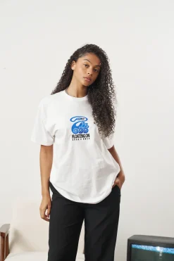 KBar Design KBAR X UN:IK 'Floating On' Embroidered Tee - White