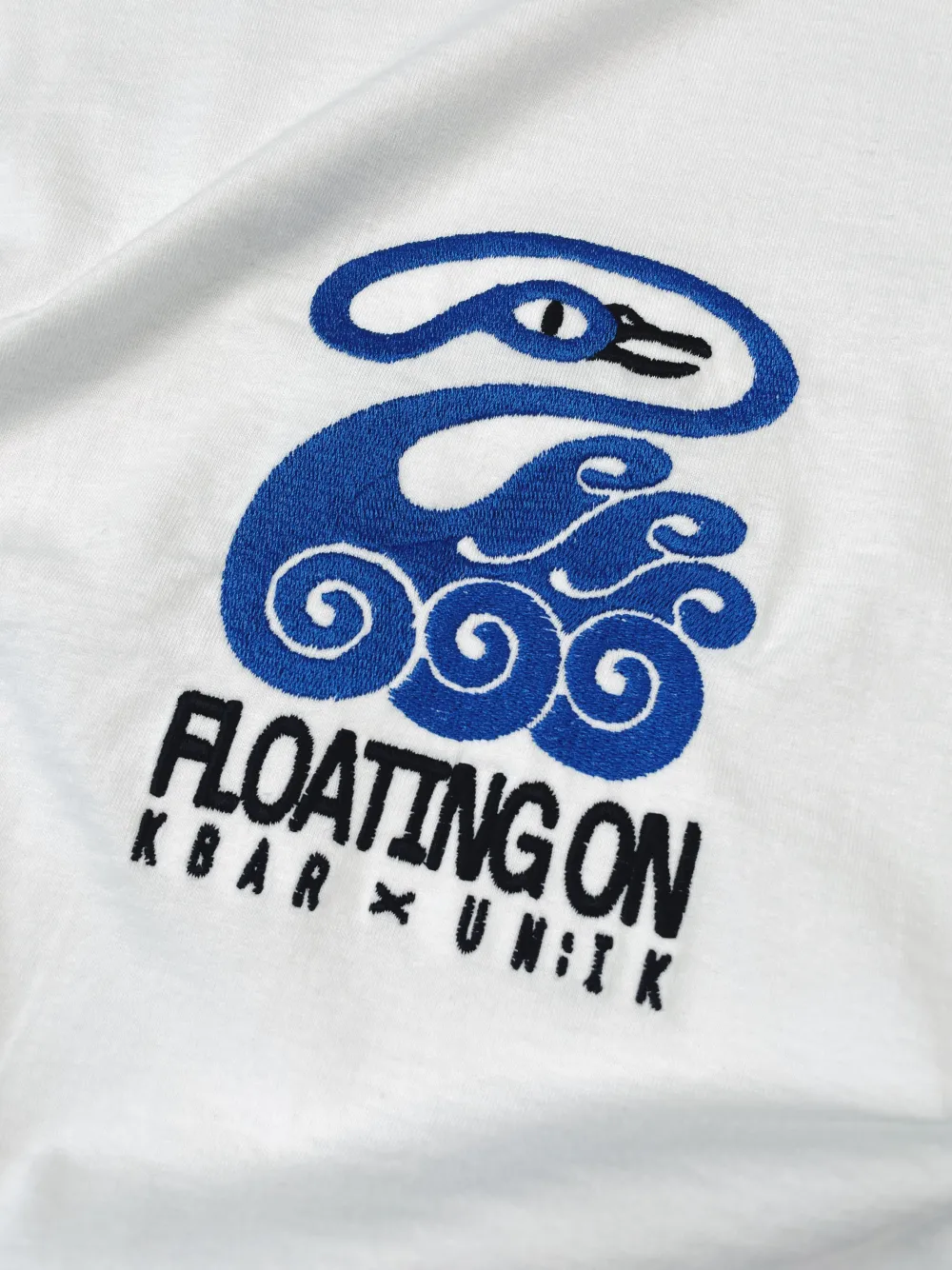 KBar Design KBAR X UN:IK 'Floating On' Embroidered Tee - White