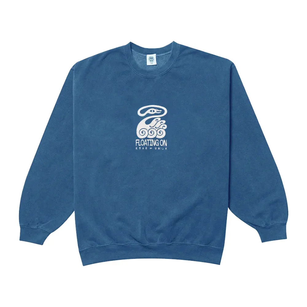 KBar Design KBAR X UN:IK 'Floating On' Vintage Washed Sweater - Blue