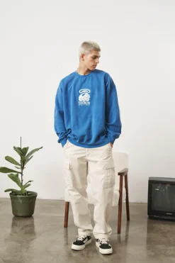 KBar Design KBAR X UN:IK 'Floating On' Vintage Washed Sweater - Blue