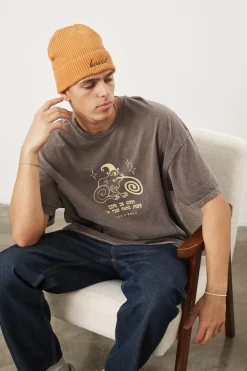 KBar Design KBAR X UN:IK 'Frog Pond' Vintage Washed Tee - Chocolate