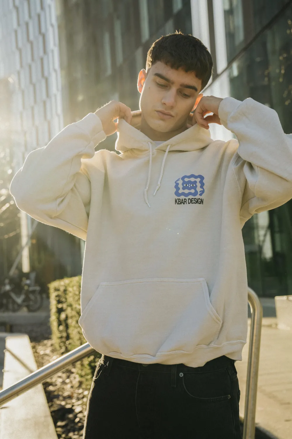 KBar Design KBAR X UN:IK 'Logo' Vintage Washed Hoodie - Ivory