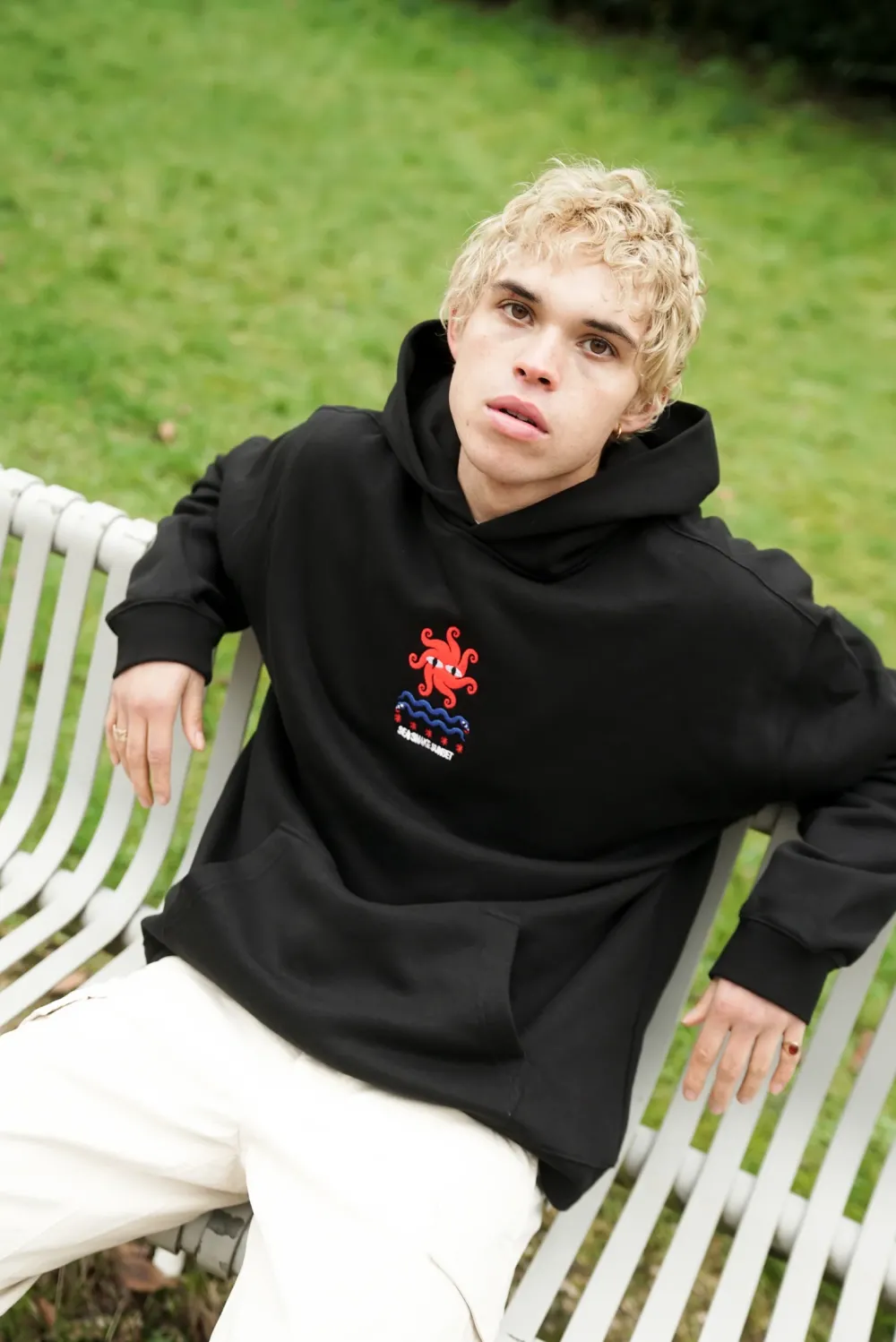 KBar Design KBAR X UN:IK 'Sea Snake' Embroidered Hoodie - Black