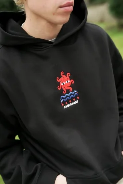 KBar Design KBAR X UN:IK 'Sea Snake' Embroidered Hoodie - Black
