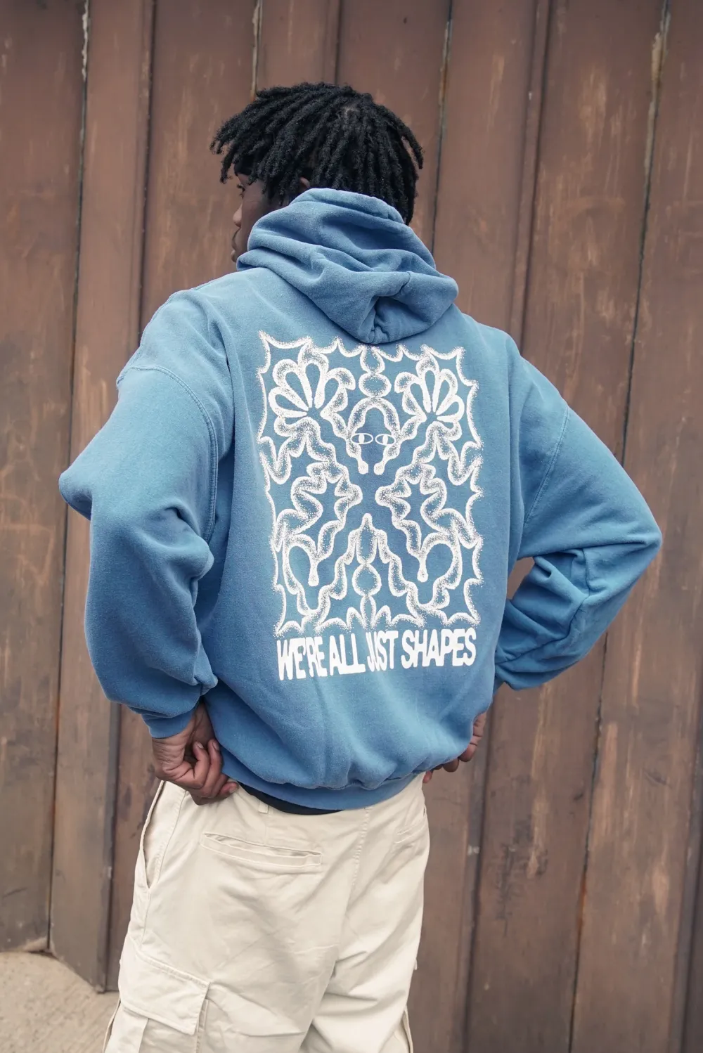 KBar Design KBAR X UN:IK 'Shapes' Vintage Washed Hoodie - Slate Blue